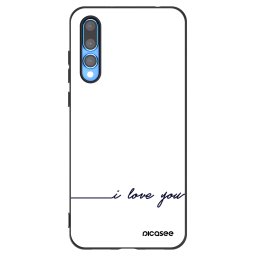 Fekete szilikon tok az alábbi mobiltelefonokra Huawei P20 Pro - I love you