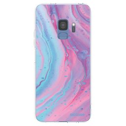 Átlátszó szilikon tok az alábbi mobiltelefonokra Samsung Galaxy S9 G960F - Pink liquid