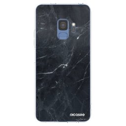 Átlátszó szilikon tok az alábbi mobiltelefonokra Samsung Galaxy S9 G960F - Black marble