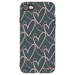 Fekete szilikon tok az alábbi mobiltelefonokra Apple iPhone 8 - Lots of love