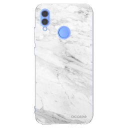 Átlátszó szilikon tok az alábbi mobiltelefonokra Huawei P Smart 2019 - White marble