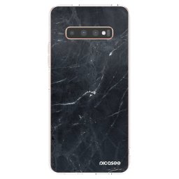 Átlátszó szilikon tok az alábbi mobiltelefonokra Samsung Galaxy S10 Plus G975 - Black marble