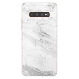 Átlátszó szilikon tok az alábbi mobiltelefonokra Samsung Galaxy S10 Plus G975 - White marble