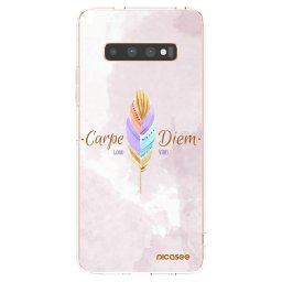 Átlátszó szilikon tok az alábbi mobiltelefonokra Samsung Galaxy S10 Plus G975 - Carpe Diem