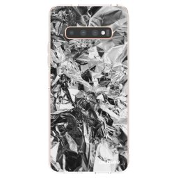 Átlátszó szilikon tok az alábbi mobiltelefonokra Samsung Galaxy S10 Plus G975 - Chrome