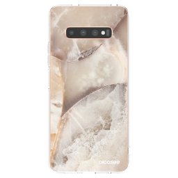 Átlátszó szilikon tok az alábbi mobiltelefonokra Samsung Galaxy S10 Plus G975 - Cream marble