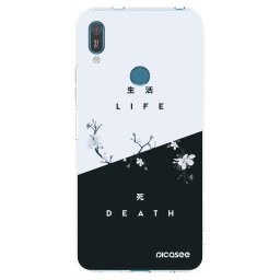 Átlátszó szilikon tok az alábbi mobiltelefonokra Huawei Y7 2019 - Life - Death