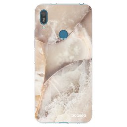 Átlátszó szilikon tok az alábbi mobiltelefonokra Huawei Y7 2019 - Cream marble