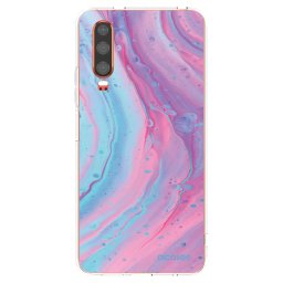 Átlátszó szilikon tok az alábbi mobiltelefonokra Huawei P30 - Pink liquid