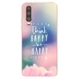 Átlátszó szilikon tok az alábbi mobiltelefonokra Huawei P30 - Think happy be happy