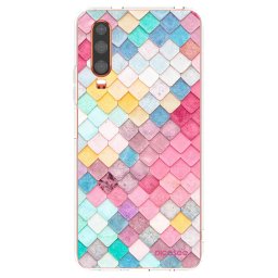 Átlátszó szilikon tok az alábbi mobiltelefonokra Huawei P30 - Colorful roof