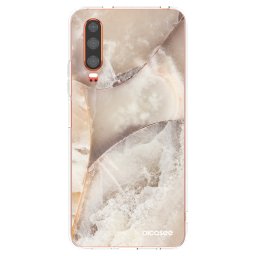 Átlátszó szilikon tok az alábbi mobiltelefonokra Huawei P30 - Cream marble