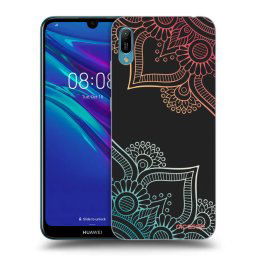 Fekete szilikon tok az alábbi mobiltelefonokra Huawei Y6 2019 - Flowers pattern