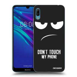 Fekete szilikon tok az alábbi mobiltelefonokra Huawei Y6 2019 - Don't Touch My Phone