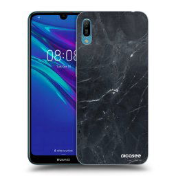 Fekete szilikon tok az alábbi mobiltelefonokra Huawei Y6 2019 - Black marble