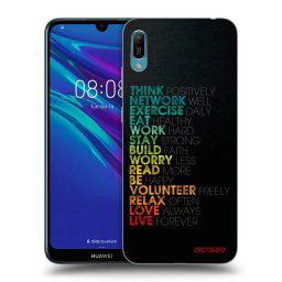 Fekete szilikon tok az alábbi mobiltelefonokra Huawei Y6 2019 - Motto life