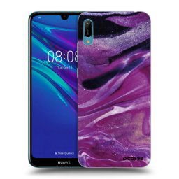 Fekete szilikon tok az alábbi mobiltelefonokra Huawei Y6 2019 - Purple glitter