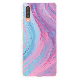 Átlátszó szilikon tok az alábbi mobiltelefonokra Samsung Galaxy A70 A705F - Pink liquid