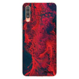 Átlátszó szilikon tok az alábbi mobiltelefonokra Samsung Galaxy A70 A705F - Organic red