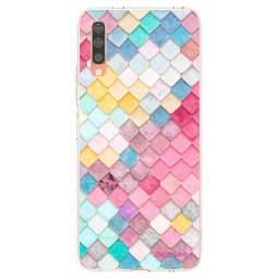 Átlátszó szilikon tok az alábbi mobiltelefonokra Samsung Galaxy A70 A705F - Colorful roof