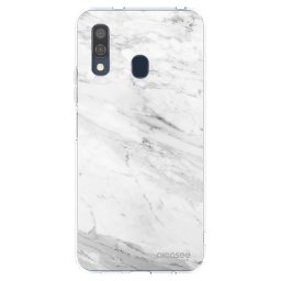 Átlátszó szilikon tok az alábbi mobiltelefonokra Samsung Galaxy A40 A405F - White marble