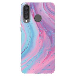 Átlátszó szilikon tok az alábbi mobiltelefonokra Huawei P30 Lite - Pink liquid