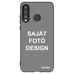 Fekete szilikon tok az alábbi mobiltelefonokra Huawei P30 Lite - Saját fotó/motívum