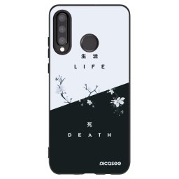 Fekete szilikon tok az alábbi mobiltelefonokra Huawei P30 Lite - Life - Death