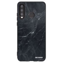 Fekete szilikon tok az alábbi mobiltelefonokra Huawei P30 Lite - Black marble