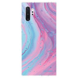 Átlátszó szilikon tok az alábbi mobiltelefonokra Samsung Galaxy Note 10+ N975F - Pink liquid