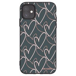 Fekete szilikon tok az alábbi mobiltelefonokra Apple iPhone 11 - Lots of love