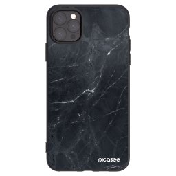 Fekete szilikon tok az alábbi mobiltelefonokra Apple iPhone 11 Pro Max - Black marble