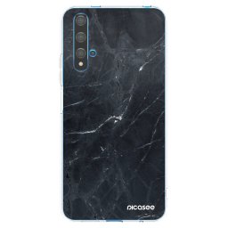Átlátszó szilikon tok az alábbi mobiltelefonokra Huawei Nova 5T - Black marble
