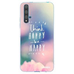 Átlátszó szilikon tok az alábbi mobiltelefonokra Huawei Nova 5T - Think happy be happy