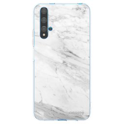 Átlátszó szilikon tok az alábbi mobiltelefonokra Huawei Nova 5T - White marble