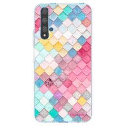 Átlátszó szilikon tok az alábbi mobiltelefonokra Huawei Nova 5T - Colorful roof