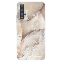 Átlátszó szilikon tok az alábbi mobiltelefonokra Huawei Nova 5T - Cream marble