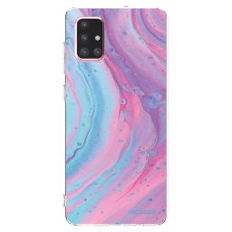 Átlátszó szilikon tok az alábbi mobiltelefonokra Samsung Galaxy A71 A715F - Pink liquid