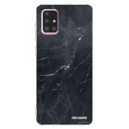 Átlátszó szilikon tok az alábbi mobiltelefonokra Samsung Galaxy A71 A715F - Black marble