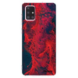 Átlátszó szilikon tok az alábbi mobiltelefonokra Samsung Galaxy A71 A715F - Organic red