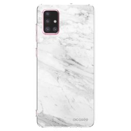 Átlátszó szilikon tok az alábbi mobiltelefonokra Samsung Galaxy A71 A715F - White marble