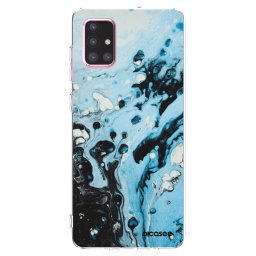 Átlátszó szilikon tok az alábbi mobiltelefonokra Samsung Galaxy A71 A715F - Organic blue