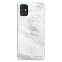 Átlátszó szilikon tok az alábbi mobiltelefonokra Samsung Galaxy A51 A515F - White marble