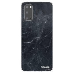 Átlátszó szilikon tok az alábbi mobiltelefonokra Samsung Galaxy S20 G980F - Black marble
