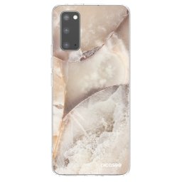 Átlátszó szilikon tok az alábbi mobiltelefonokra Samsung Galaxy S20 G980F - Cream marble