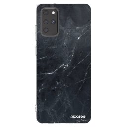 Átlátszó szilikon tok az alábbi mobiltelefonokra Samsung Galaxy S20+ G985F - Black marble