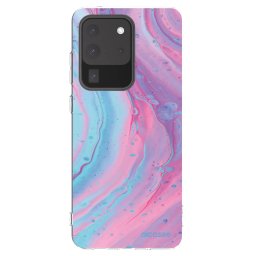 Átlátszó szilikon tok az alábbi mobiltelefonokra Samsung Galaxy S20 Ultra 5G G988F - Pink liquid