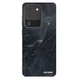 Átlátszó szilikon tok az alábbi mobiltelefonokra Samsung Galaxy S20 Ultra 5G G988F - Black marble