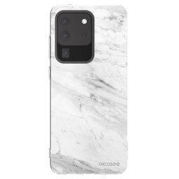 Átlátszó szilikon tok az alábbi mobiltelefonokra Samsung Galaxy S20 Ultra 5G G988F - White marble