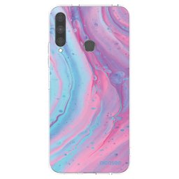 Átlátszó szilikon tok az alábbi mobiltelefonokra Huawei P40 Lite E - Pink liquid